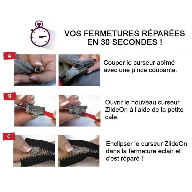 Curseurs De Fermeture éclair – Kit 12 Pièces, 3 Tailles – Pour Réparer Vestes, Sacs, Bagages Facilement