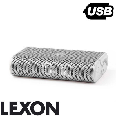 Radio réveil LED Miami Time Lexon - argent