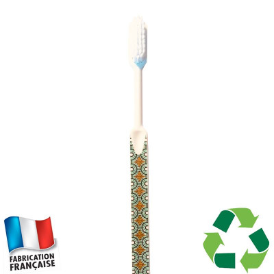 Brosse à dents écologique Caliquo - wax imprimé vert