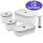 Lot de 4 boîtes alimentaires sous vide rectangulaires Aspifresh
