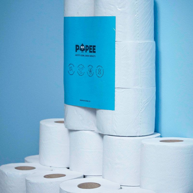 Nantes. Emballage de papier toilette biodégradable avec Renova 