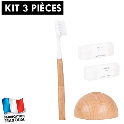 Kit brosse à dents réutilisable Caliquo chêne