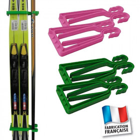 Porta Sci KlipSki (coppia) - Sistema Rapido Per Tenere Insieme Sci E Bastoni, Colore Verde