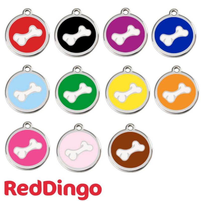Médaille chien Red Dingo, acier inoxydable gravure personnalisée, os