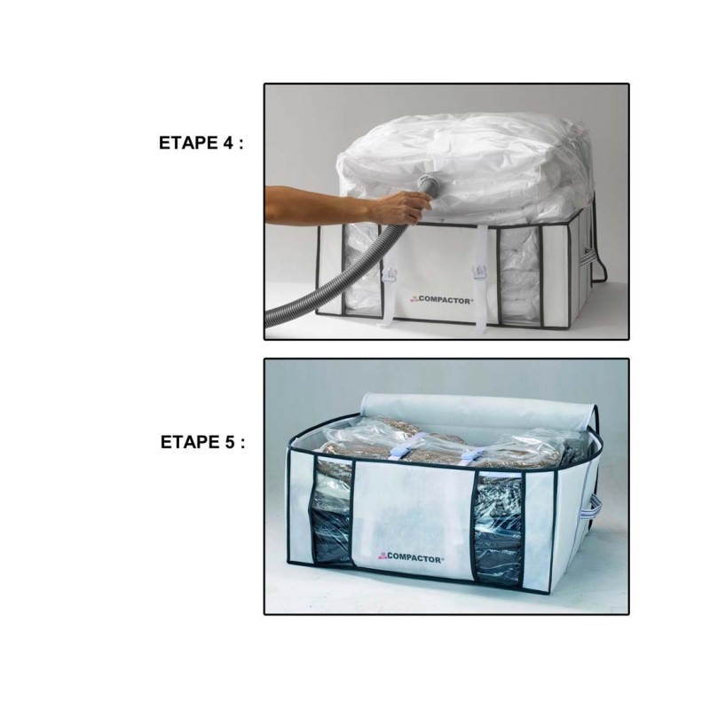 Housse sous vide plate Compactor XL 190L rangement plat pour couettes
