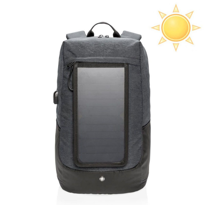 Sac à dos ordinateur 15 avec panneau solaire 7W et sorties USB