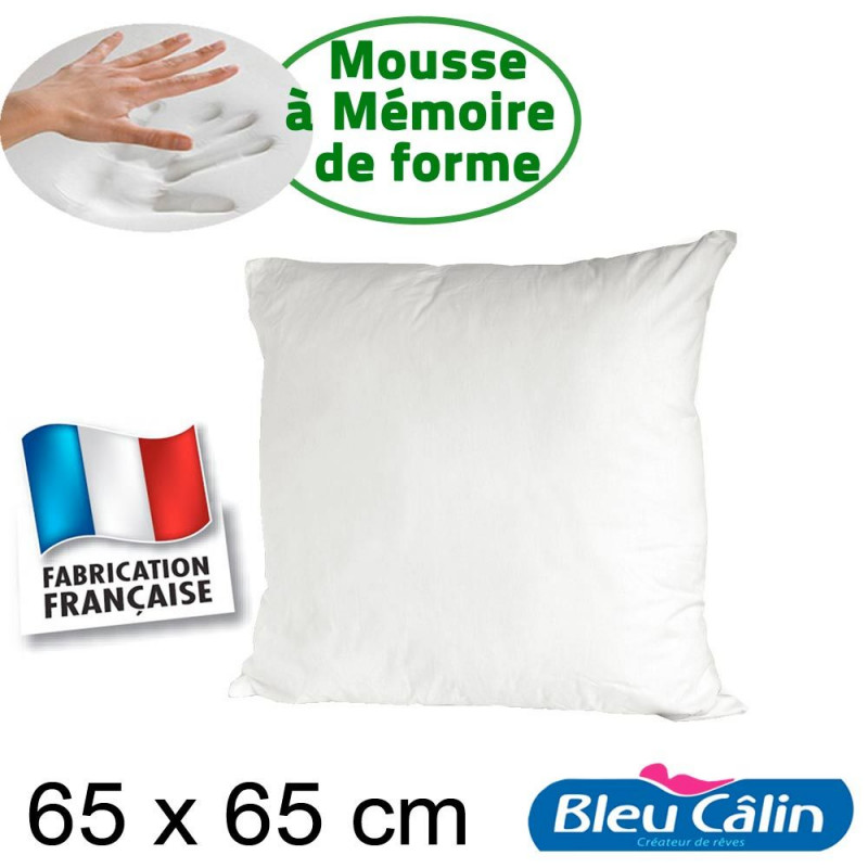 Oreiller Ergonomique 65x65cm Memoire De Forme Memofill Grand Format
