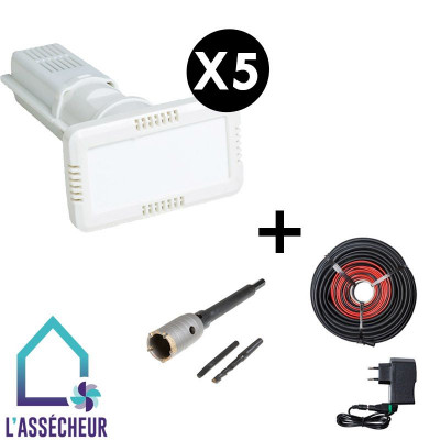 Kit 5 Assécheurs de mur extérieur & cave