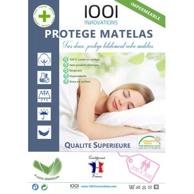 protège matelas respirant imperméable sans produit chimique 200x200 cm