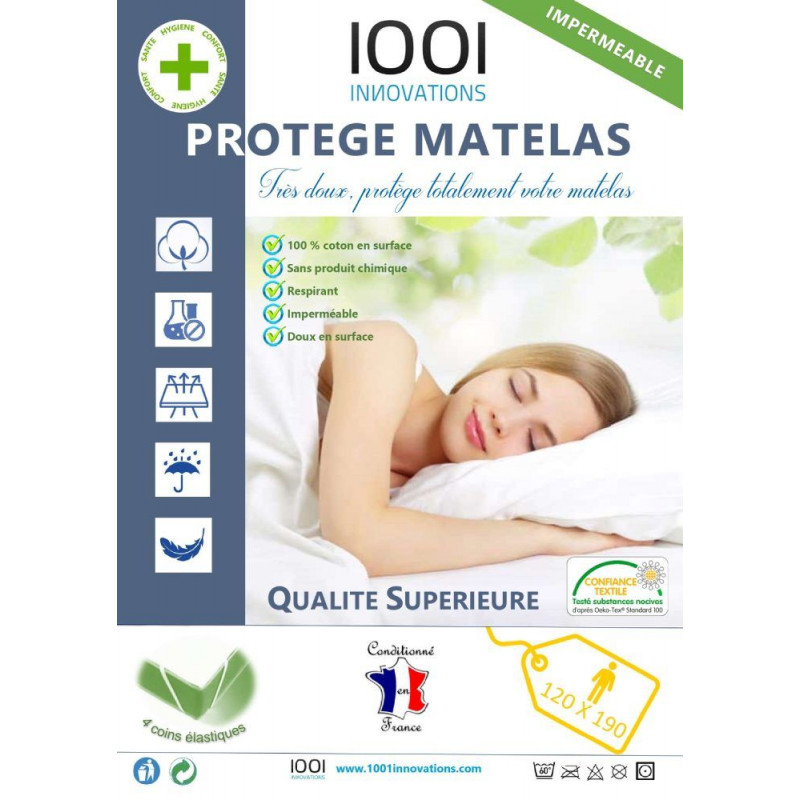 PROTEGE MATELAS IMPERMEABLE 120X190 CM