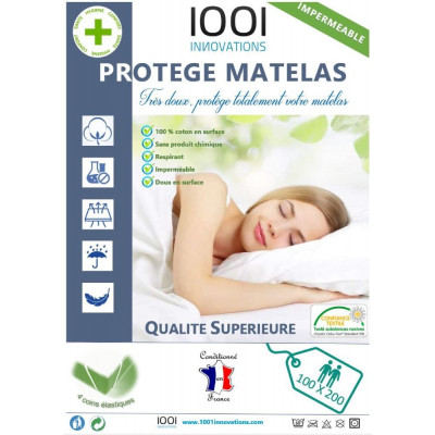 protège matelas respirant imperméable sans produit chimique 100x200 cm