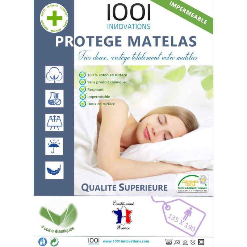 PROTEGE MATELAS IMPERMEABLE 135X190 CM