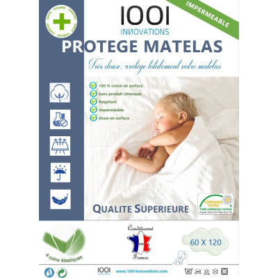 Protège-matelas 100% Coton Imperméable - 120x190/200cm