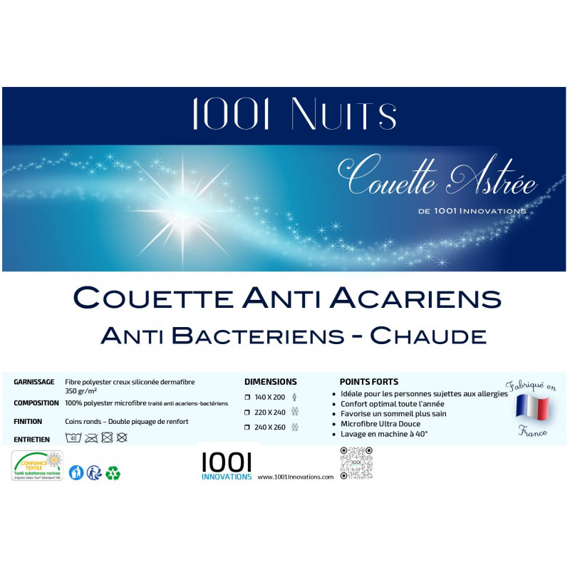 Couette anti-acariens Tradilinge, fabriquée en France