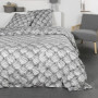 Parure de lit 2 personnes 240X260 Flanelle gris clair imitation lainage
