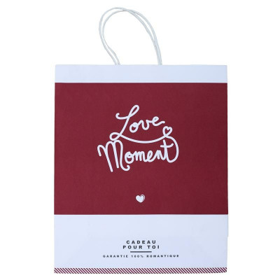 Sac Cadeau Romantique Rouge et Blanc