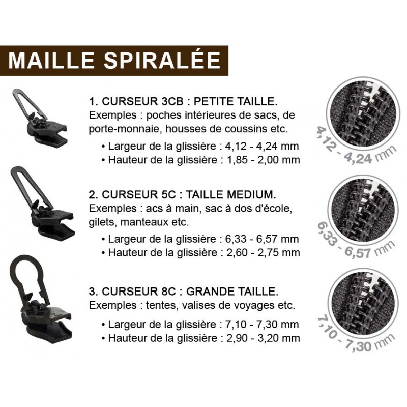 Curseur pour réparer une fermeture éclair, marque Zlideon moyen modèle