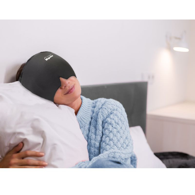 I-THERA-U Bonnet Migraine Relief Cap - Réutilisable masque migraine et  céphalées, bonnet anti migraine miracle poche de glace en gel masque anti