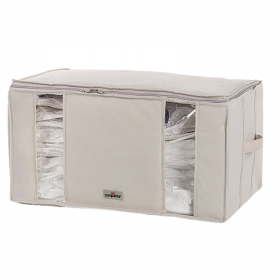 Compactor housse gain de place sous vide 210 Litres couleur beige - Coffre et malle de rangement interieur