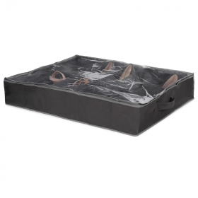 Housse de rangement chaussures à compartiments grise extra-plate
