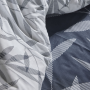 Parure de lit Mawira Feuillage Bleu et blanc 220x240 cm