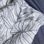 Parure de lit Mawira feuillage blanc et bleu 220x240 cm