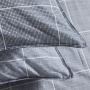Parure de lit Mawira carreaux gris acier 220x240 cm