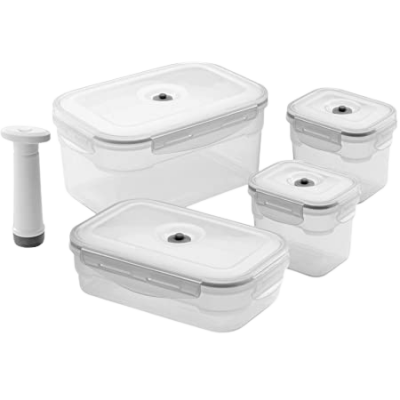 4 boîtes sous vide rectangulaires Aspifresh