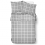 Parure de lit Mawira carreaux gris acier 240x260 cm