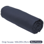Drap Housse 160X200+23 2 personnes Coton 57 fils Bleu foncé