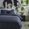 Parure de lit Mawira Noire 240x260 cm - Reconditionné
