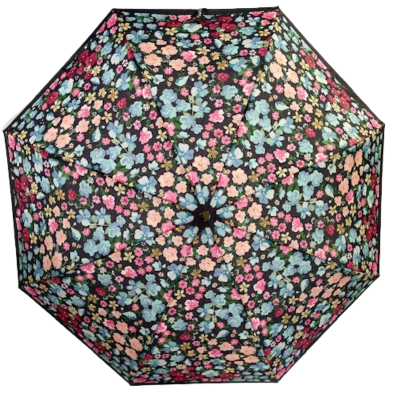 Parapluie pliant petites fleurs Neyrat noir, bleu ou rouge