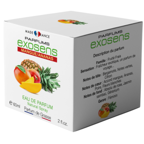 Parfums Exosens Mangue Ananas, 60 ml, Fraîcheur exotique, un parfum de voyage…
