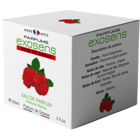 Parfums Exosens Rose de Damas, 60 ml Fleuri, vanillé, fruité
