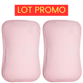 Lot promo 2 bouillottes électriques roses avec pochette chauffe-mains ultra douce