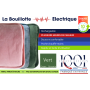 Lot promo 2 bouillottes électriques vertes avec pochette chauffe-mains ultra douce