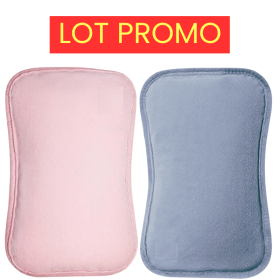 Lot promo 2 bouillottes électriques avec pochette chauffe-mains ultra douce