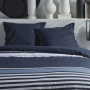 Parure de lit Mawira Rayures bleues 220x240 cm Reconditionné