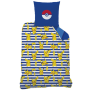 Parure de Lit Enfant Imprimée Réversible, PIKACHU Bleue électrique 140 x 200 cm avec taie d'oreiller en coton