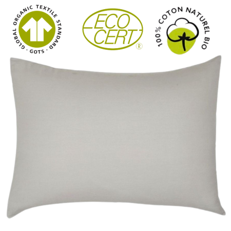 Taie d'oreiller 100% coton bio 50 x 70 cm Organic Dune