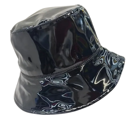 Chapeau bob de pluie vernis noir