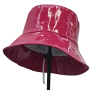 Chapeau bob de pluie vernis rose framboise