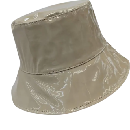 Chapeau bob de pluie vernis beige kaki