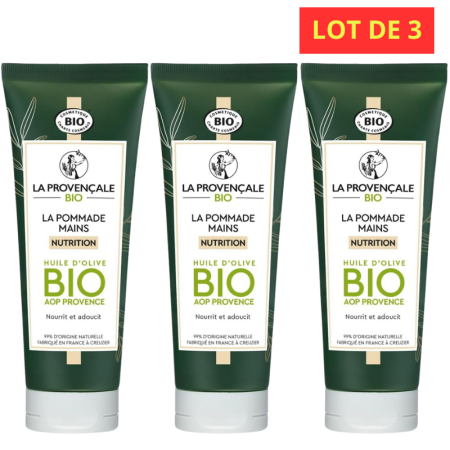 Lot de 3 - Pommade nutrition mains La Provençale à l'huile d'olive