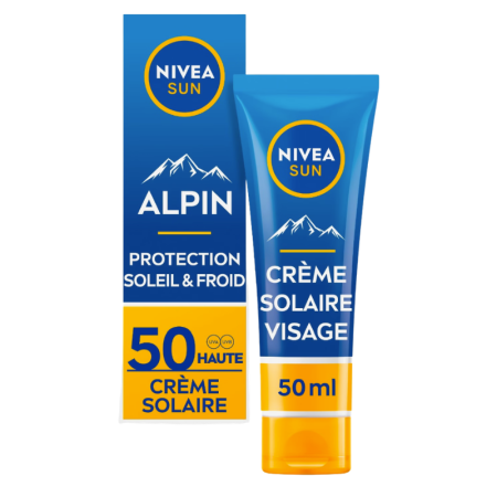 La crème solaire visage NIVEA SUN Alpin FPS50