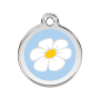 Médaille chien Red Dingo, acier inoxydable gravure personnalisée, marguerites