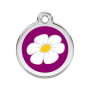 Médaille chien Red Dingo, acier inoxydable gravure personnalisée, marguerites