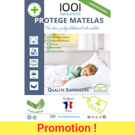 Protège matelas respirant imperméable sans produit chimique 90x190 cm