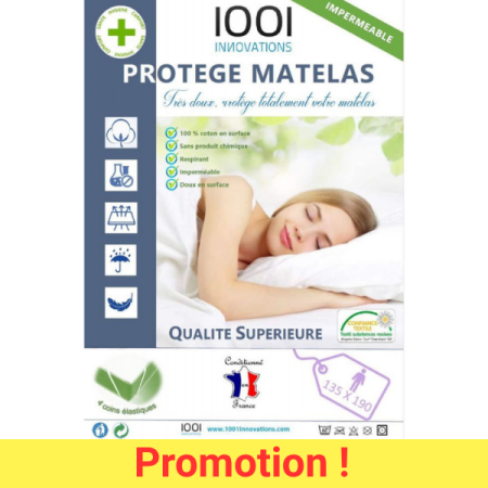protège matelas respirant imperméable sans produit chimique 135x190 cm