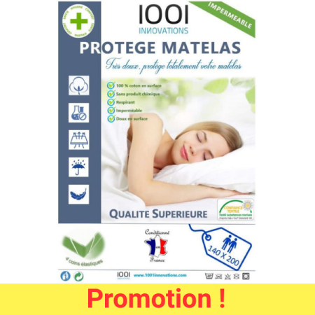 protège matelas respirant imperméable sans produit chimique 140x200 cm